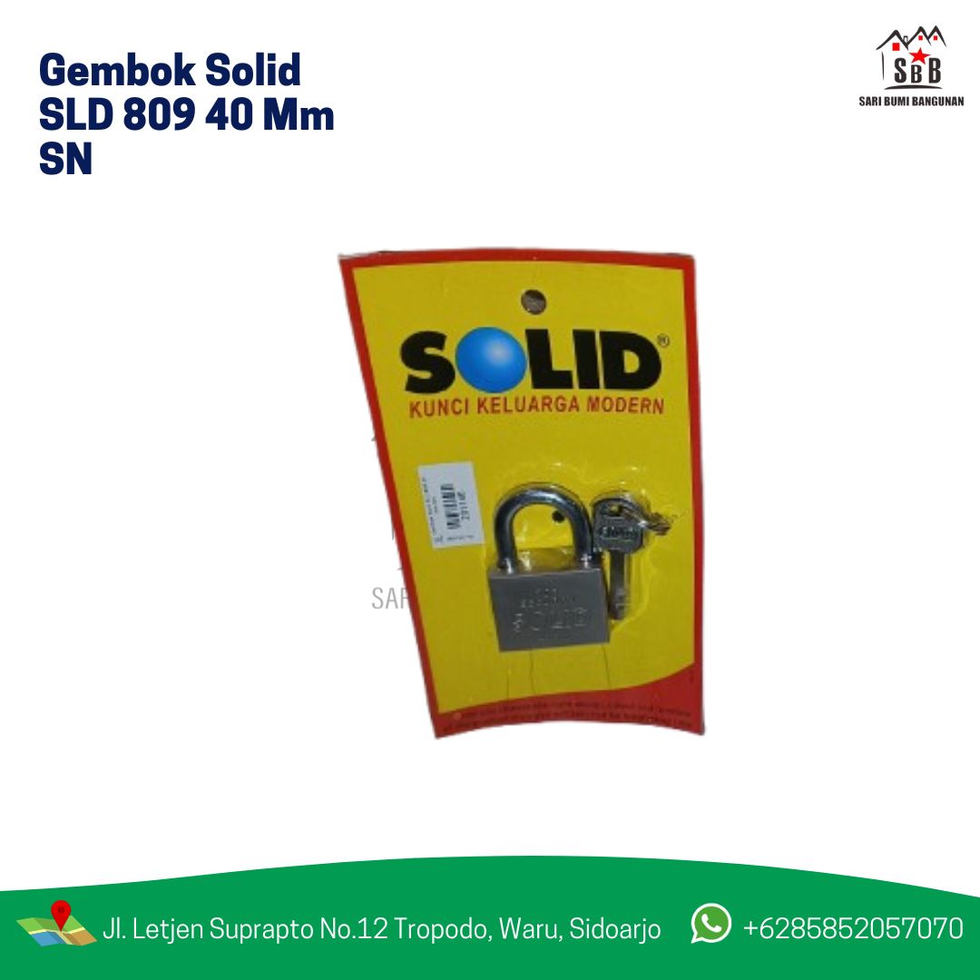 Gembok Solid SLD 809 40 Mm SN